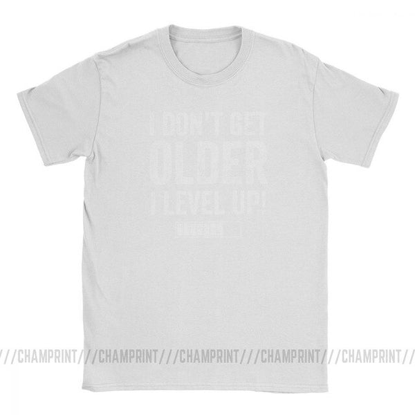 I Don't Get Older I Level Up T-Shirts for Men Funny Gaming Short Sleeve Vintage Tee Shirt O Neck Cotton Clothes Funny T Shirt