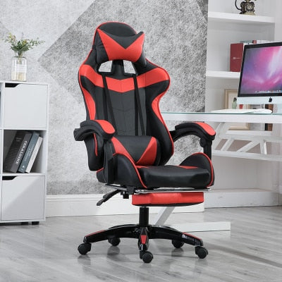 Ergonomic Gaming Chair with Footrest Lift