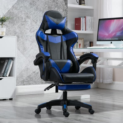 Ergonomic Gaming Chair with Footrest Lift