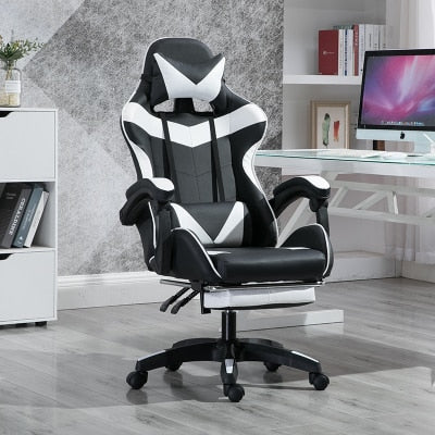 Ergonomic Gaming Chair with Footrest Lift