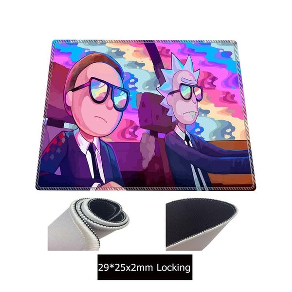 XGZ Anime Morty Gaming RGB MousePad Large Locking Edge Speed Game Gamer LED Mouse Pad Soft Laptop Notebook Mat for CSGO