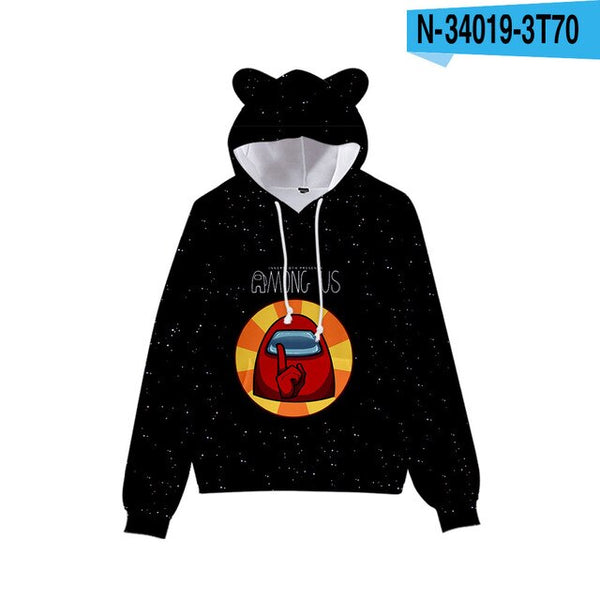 Among Us Pullover Hoodie Sweatshirt for Women with Ears