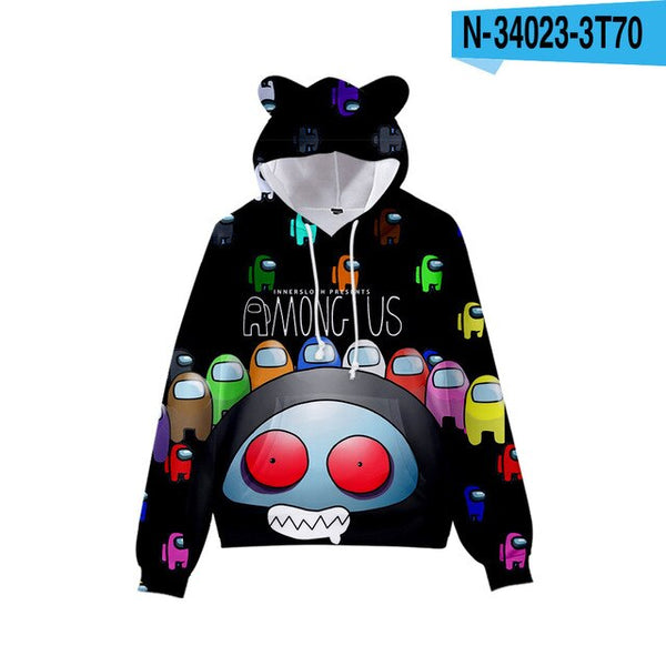 Among Us Pullover Hoodie Sweatshirt for Women with Ears