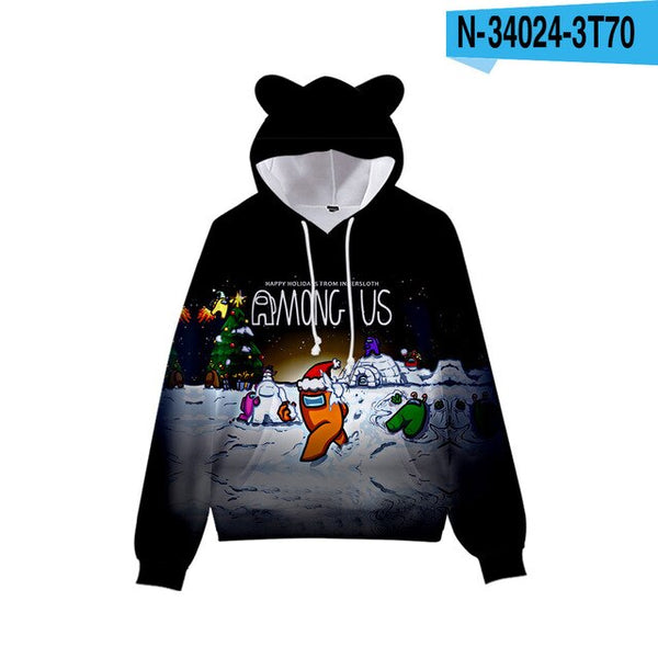 Among Us Pullover Hoodie Sweatshirt for Women with Ears