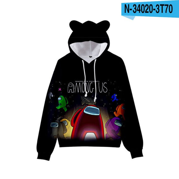 Among Us Pullover Hoodie Sweatshirt for Women with Ears
