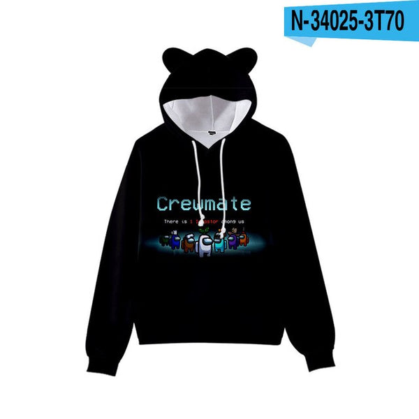 Among Us Pullover Hoodie Sweatshirt for Women with Ears