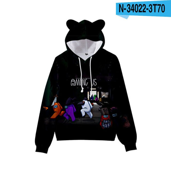 Among Us Pullover Hoodie Sweatshirt for Women with Ears