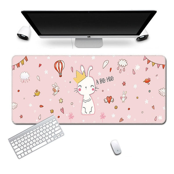 Cute Mouse Pad Comtuper Desk Mat Large XXL Mousepad Kawaii Gaming Accessoroes Laptop Gamer Keyboard MacBook Waterproof Maus Mat