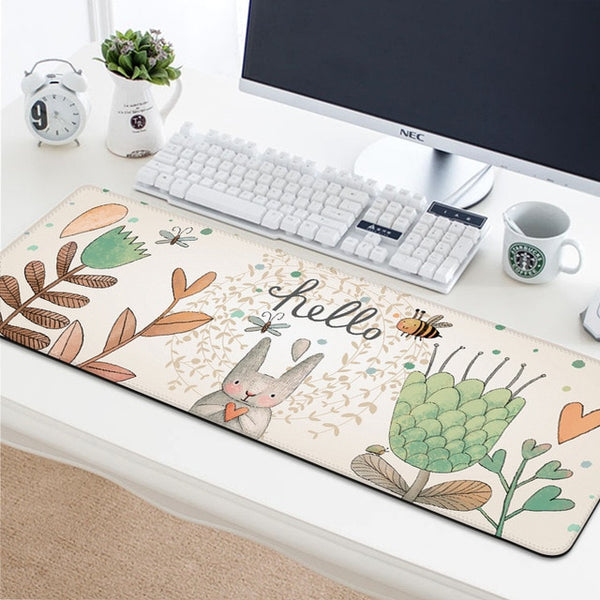 Cute Mouse Pad Comtuper Desk Mat Large XXL Mousepad Kawaii Gaming Accessoroes Laptop Gamer Keyboard MacBook Waterproof Maus Mat