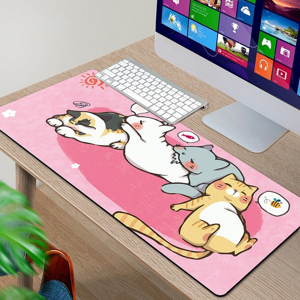 Cute Mouse Pad Comtuper Desk Mat Large XXL Mousepad Kawaii Gaming Accessoroes Laptop Gamer Keyboard MacBook Waterproof Maus Mat