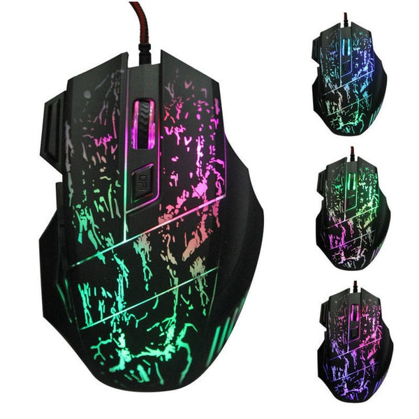 USB Wired Gaming Mouse 5500DPI Adjustable 7 Buttons LED Backlit Professional Gamer Mice Ergonomic Computer Mouse for PC Laptop
