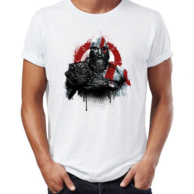 Men's T Shirt Kratos Guys Atreus Funny God of War Gaming Gamer Mens Tshirt Hip Hop Streetwear New Arrival Male Clothes