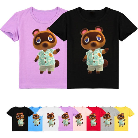 DLF Fashion Japan Gaming Animal Crossing T-shirt Kids 2020 Summer Clothes Boys Harajuku Short-Sleeve T Shirt Casual Girls Tshirt