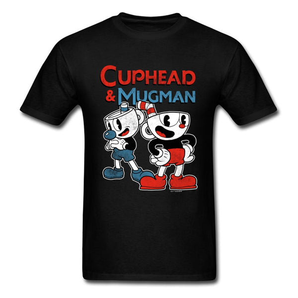 Best Cuphead Gaming Man T-Shirt O-Neck Short Sleeve 100% Cotton Tops Tees Printed Tops Shirt Top Quality Clothes Streetwear