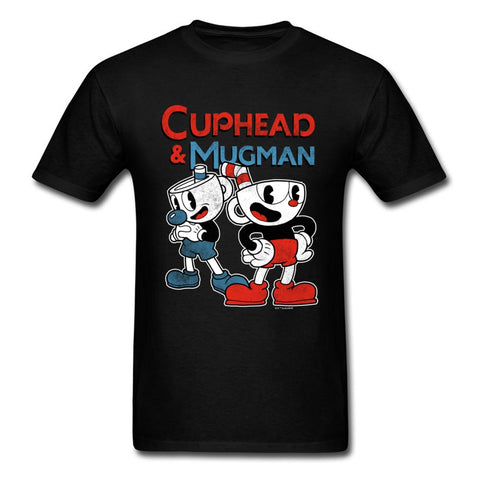 Best Cuphead Gaming Man T-Shirt O-Neck Short Sleeve 100% Cotton Tops Tees Printed Tops Shirt Top Quality Clothes Streetwear