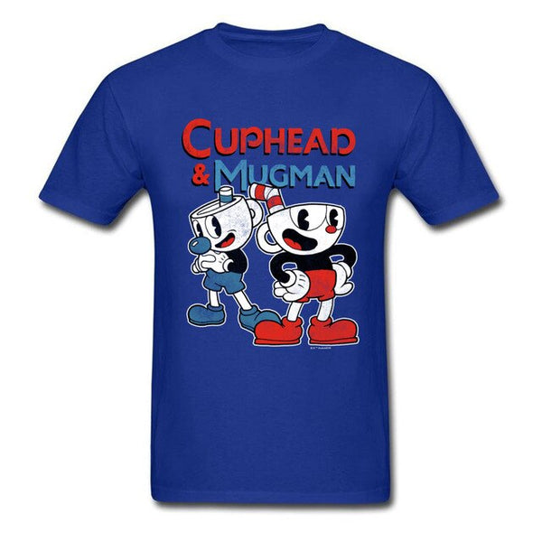 Best Cuphead Gaming Man T-Shirt O-Neck Short Sleeve 100% Cotton Tops Tees Printed Tops Shirt Top Quality Clothes Streetwear