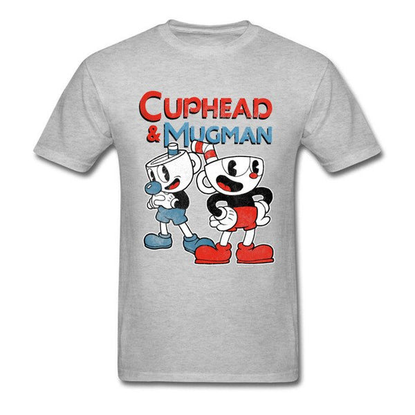 Best Cuphead Gaming Man T-Shirt O-Neck Short Sleeve 100% Cotton Tops Tees Printed Tops Shirt Top Quality Clothes Streetwear
