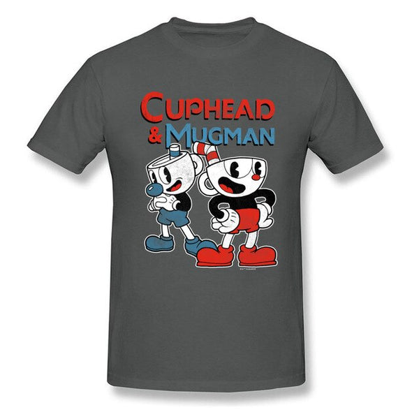 Best Cuphead Gaming Man T-Shirt O-Neck Short Sleeve 100% Cotton Tops Tees Printed Tops Shirt Top Quality Clothes Streetwear