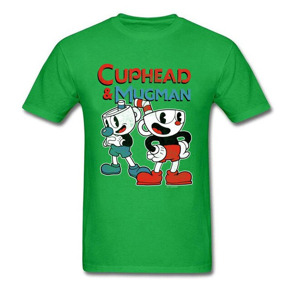 Best Cuphead Gaming Man T-Shirt O-Neck Short Sleeve 100% Cotton Tops Tees Printed Tops Shirt Top Quality Clothes Streetwear