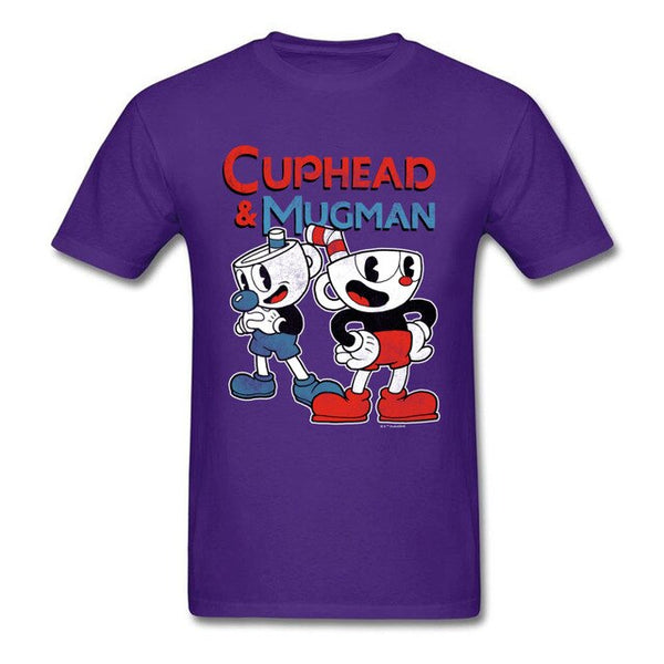Best Cuphead Gaming Man T-Shirt O-Neck Short Sleeve 100% Cotton Tops Tees Printed Tops Shirt Top Quality Clothes Streetwear