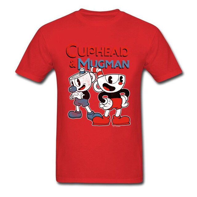 Best Cuphead Gaming Man T-Shirt O-Neck Short Sleeve 100% Cotton Tops Tees Printed Tops Shirt Top Quality Clothes Streetwear