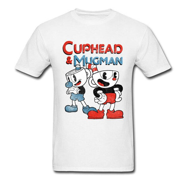 Best Cuphead Gaming Man T-Shirt O-Neck Short Sleeve 100% Cotton Tops Tees Printed Tops Shirt Top Quality Clothes Streetwear