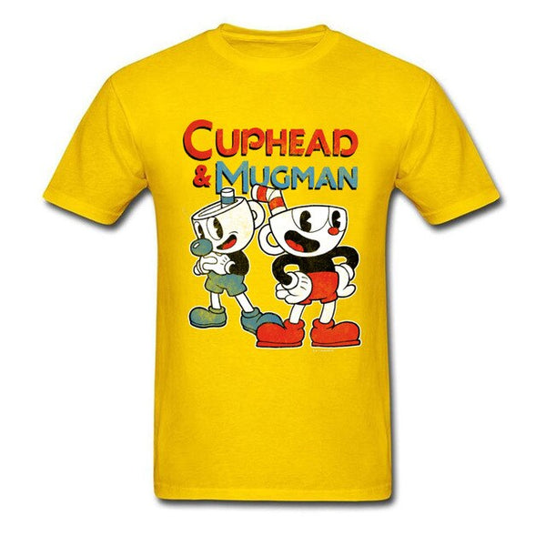 Best Cuphead Gaming Man T-Shirt O-Neck Short Sleeve 100% Cotton Tops Tees Printed Tops Shirt Top Quality Clothes Streetwear