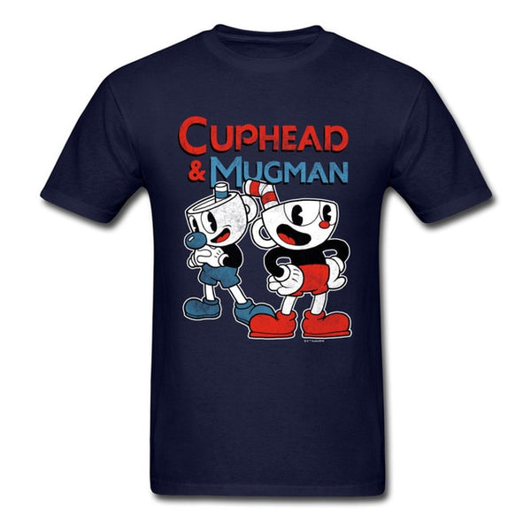 Best Cuphead Gaming Man T-Shirt O-Neck Short Sleeve 100% Cotton Tops Tees Printed Tops Shirt Top Quality Clothes Streetwear